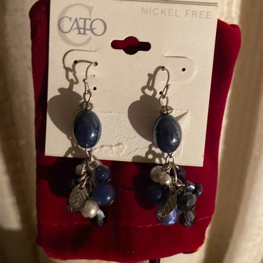 Blue beaded earrings